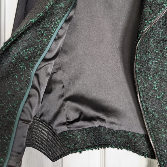 Elie Tahari Francis leather and tweed jacket - Picture 4 of 12
